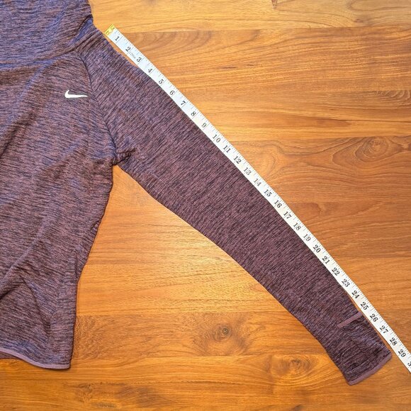 Nike Dri Fit Thermal Running Top, Turtleneck, Purple Heather, Small - Picture 4 of 11